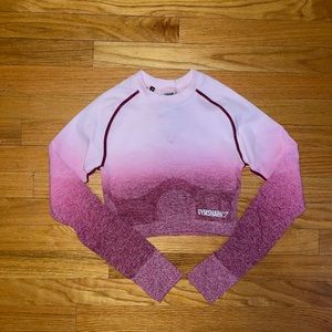Gymshark Red Ombré Seamless Long Sleeve Crop Top
